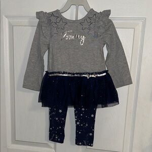 Tommy Gray and Blue Star Top and bottoms
